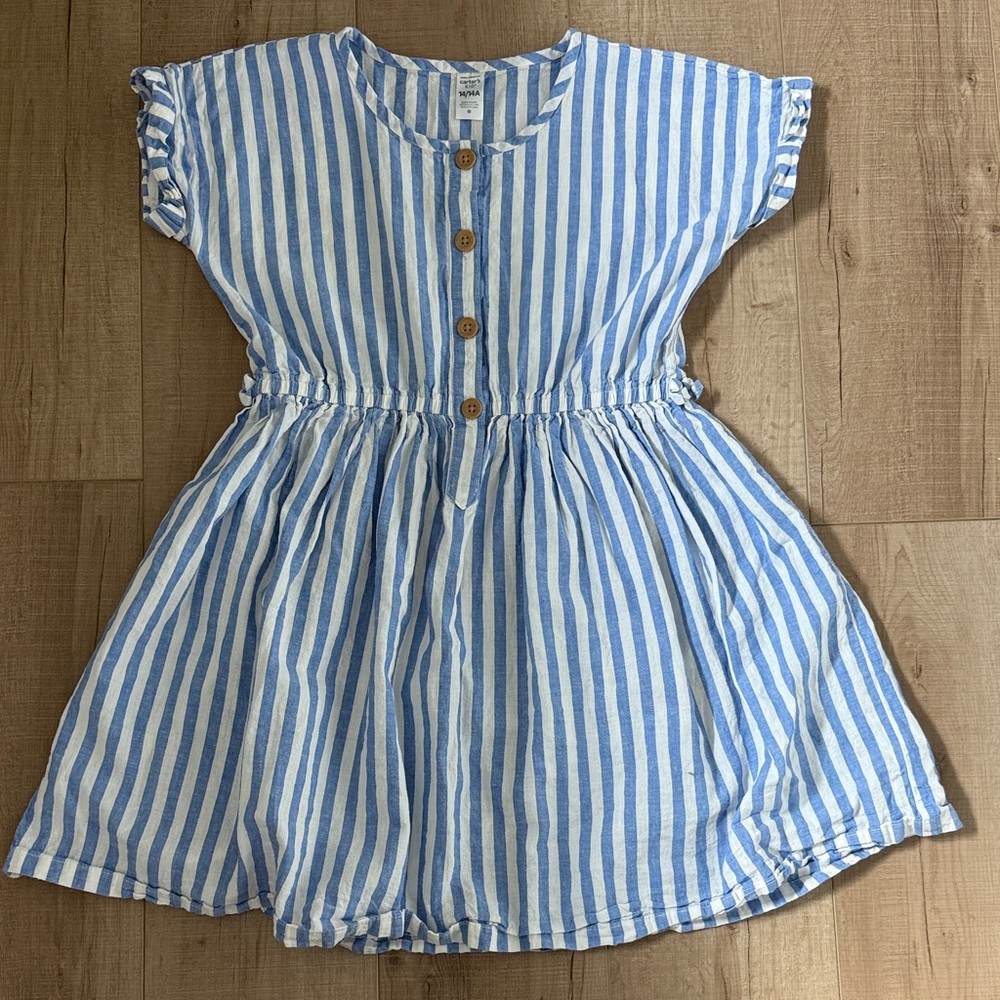 Carter's Blue and White Striped Casual Dress